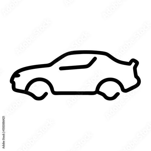 Outline of a car silhouette in minimal vector style  