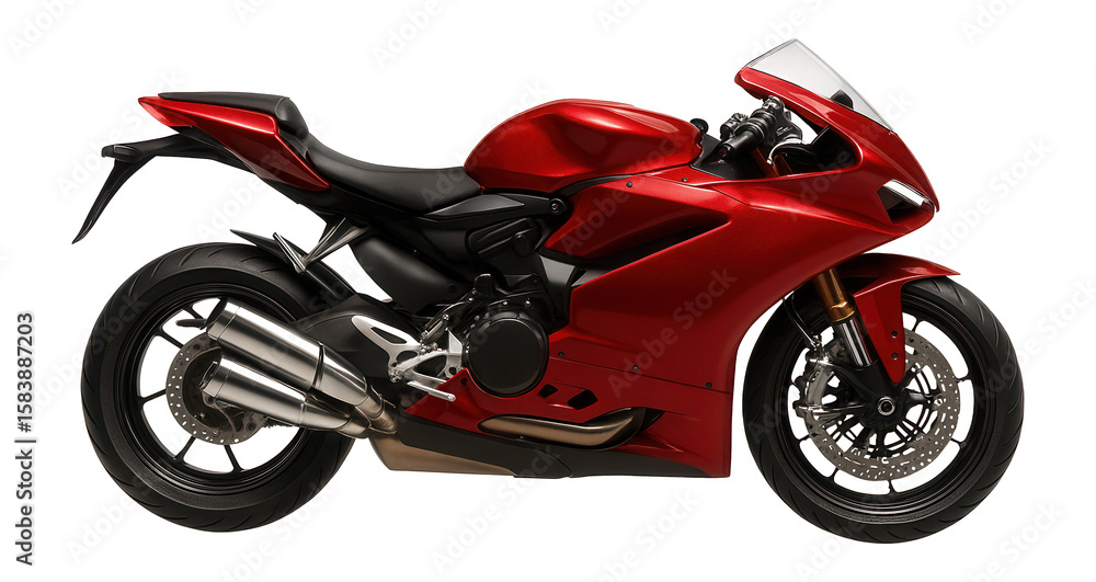 Obraz premium Classic Italian sportbike with sleek fairing and dual exhaust pipes