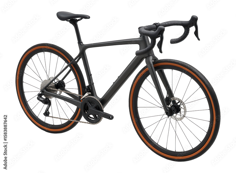 Obraz premium Gravel bike with asymmetrical chainstays for improved power transfer