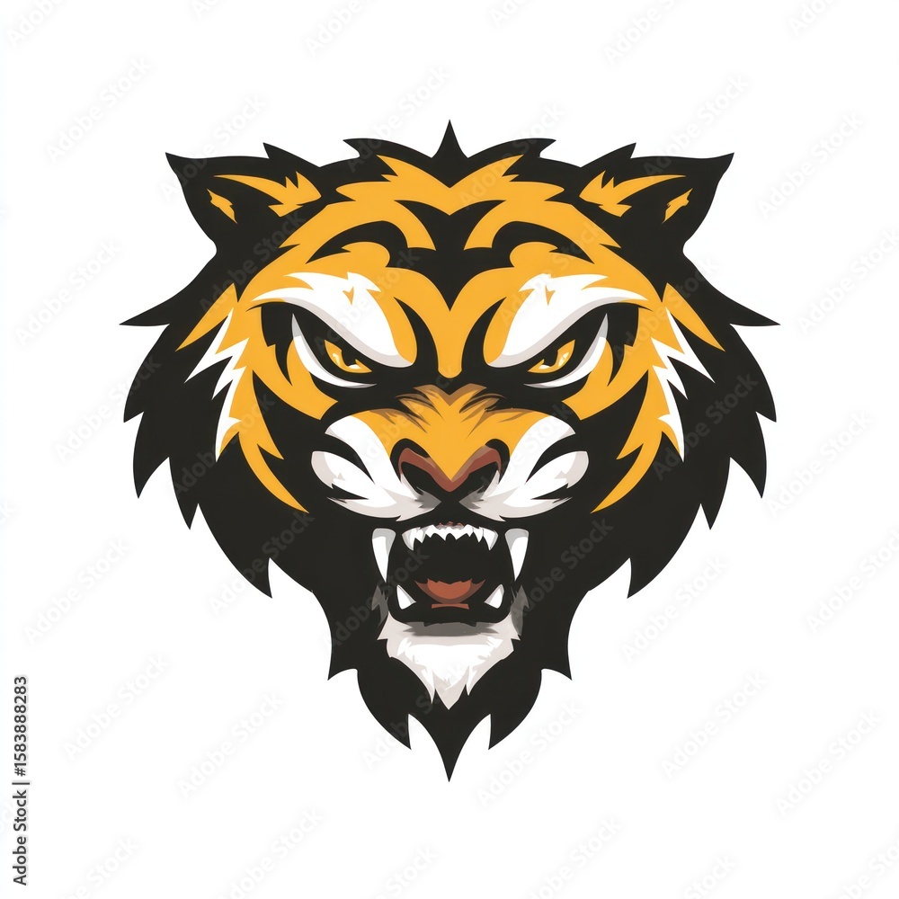 Obraz premium Aggressive tiger head graphic