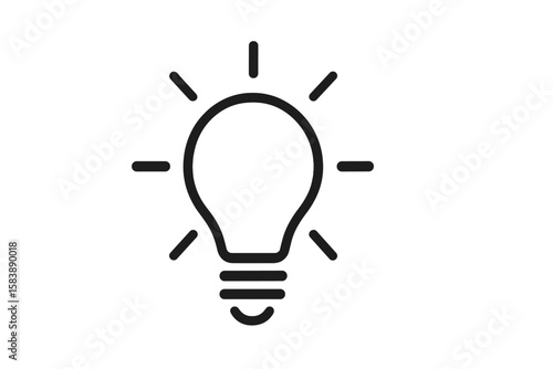 A white background features a light bulb icon, presented as a flat vector illustration suitable for design and website icons