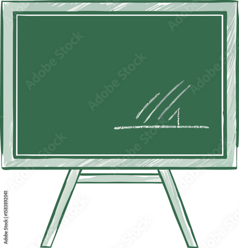 Illustration of a Green Chalkboard with Geometric Lines for Educational Purposes