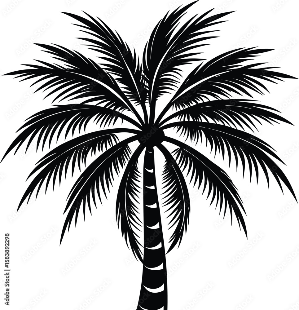 Obraz premium Coconut tree t shirt design silhouette and vector Retro-style palm tree perfect for sunny collections