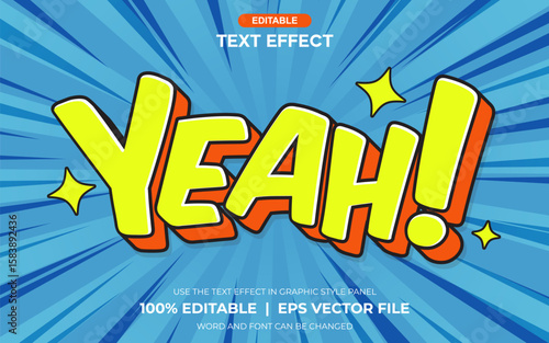 Yeah Wow Comic Style Editable Text Effect