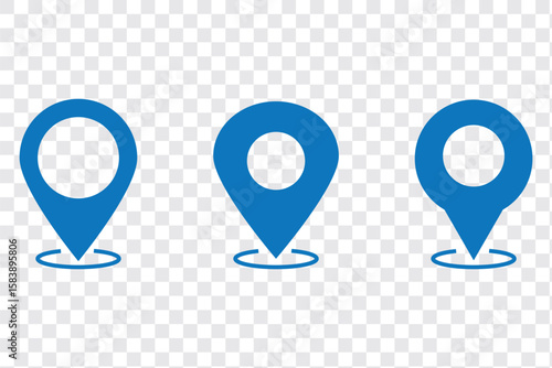 Location pin icon set. Map navigation line style symbol. Gps location sign. Eps 10 
