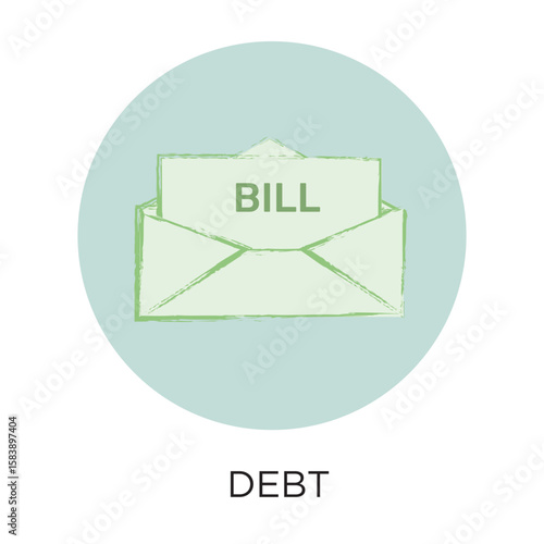 Vector Illustration of Debt Management and Financial Pressure
