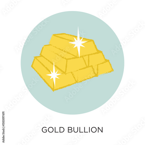 Vector Illustration of Gold Bullion and Precious Metal Investment