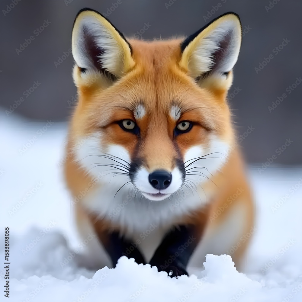 Obraz premium Featuring a red fox in a snowy landscape