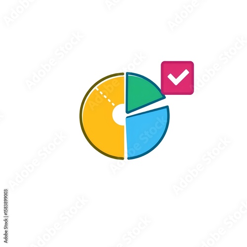 pie chart with check marks illustration on white background Free Download pie chart with check marks illustration on white background - GFXLoad
