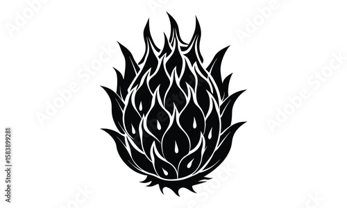 Dragonfruit t shirt design silhouette and vector Minimalist dragonfruit art for creative fashion