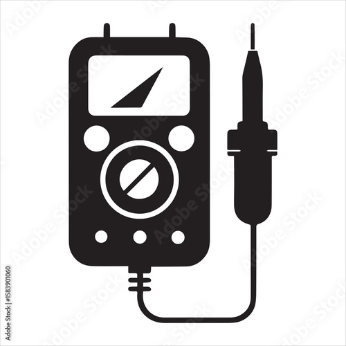 clamp Meter icon silhouette vector