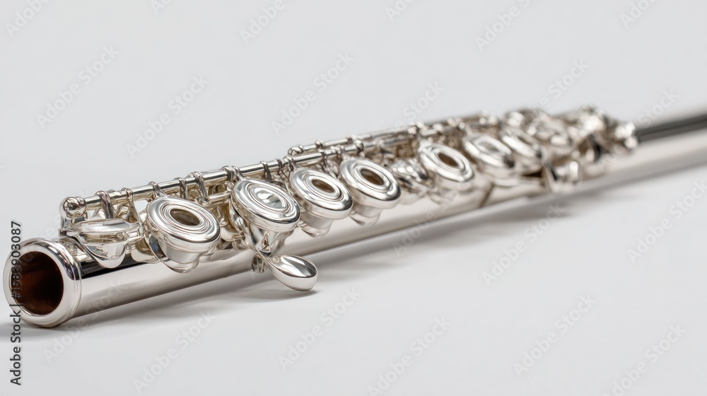 Fototapeta premium Close-up of a silver flute (2)