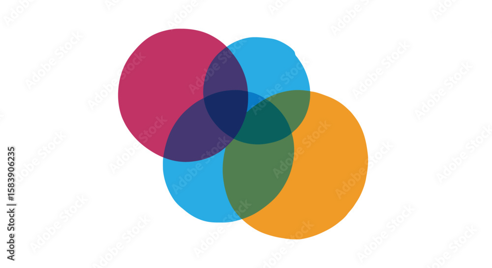 Obraz premium Colorful Overlapping Transparent Circles Abstract Design for Concepts and Data Visualization