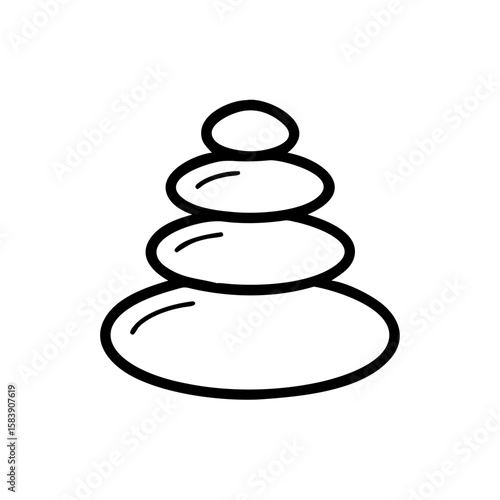 Stacked stones in balance for meditation and relaxation concept of icon, vector, unity  