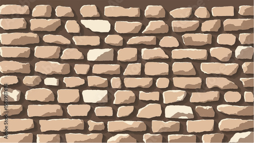 Stone wall background. Texture of stonework wall. Vector illustration of a stone wall. 