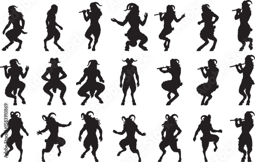 Satyr Silhouettes Vector Pack