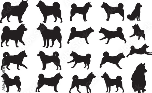 Shiba Inu Silhouettes Vector Pack