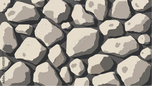 Stone wall background. Texture of old stonework wall. Vector illustration of a stone wall. 