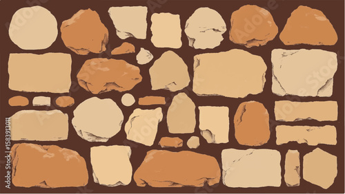 Stone wall background. Texture of old stonework wall. Vector illustration of a stone wall. 