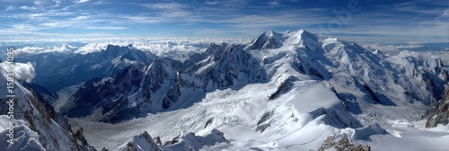 Breathtaking View of Mont Blanc from Aiguille du Midi: A Stunning Alpine Adventure in the Chamonix Blue Sky