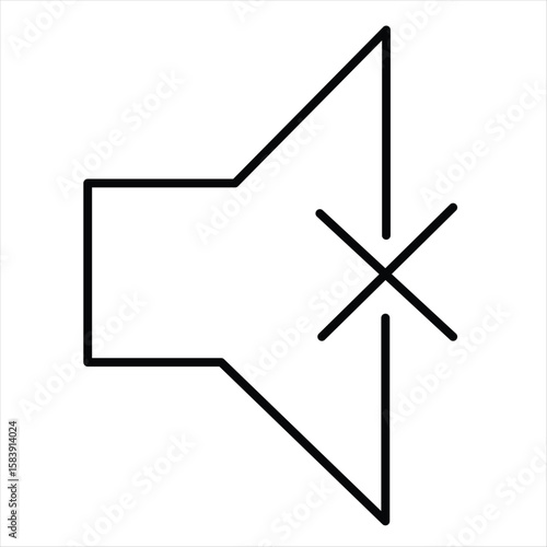  Mute Volume Offline Icon Vector