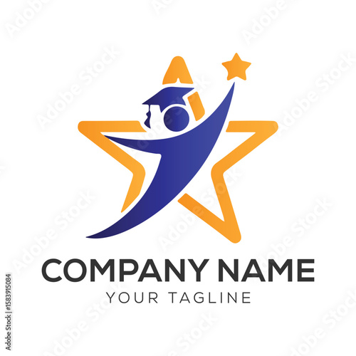 Creative Education Logo with Star and Graduation Cap