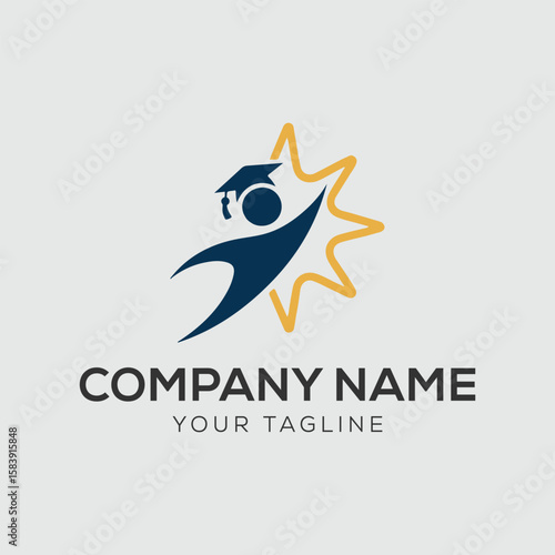 Graduation Logo Template for Schools and Institutes .People star logo. 