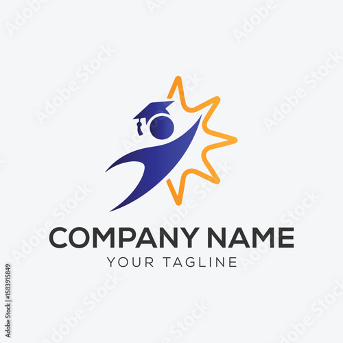 Graduation Logo Template for Schools and Institutes .People star logo. 