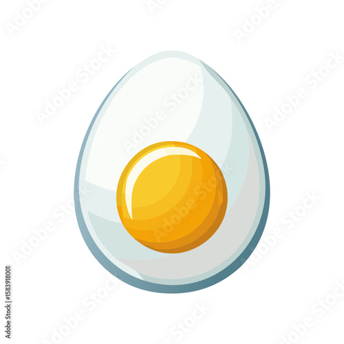 Hard-boiled egg, cut in half, showing the yolk