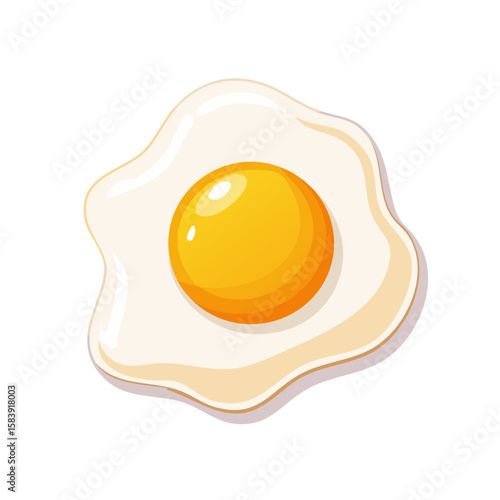 A perfectly fried egg, sunny-side up, with a golden yolk and a crisp white. 