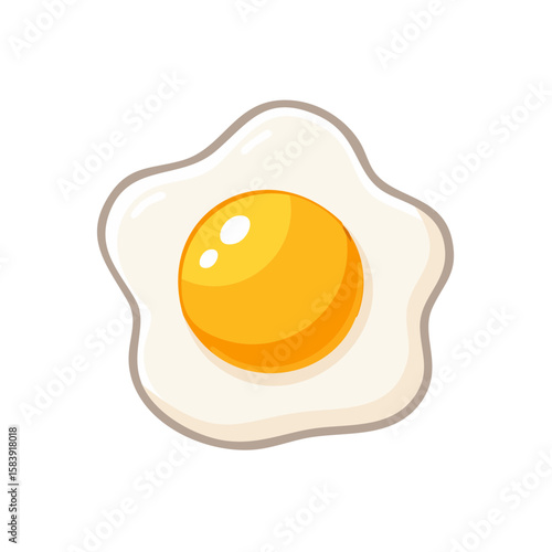 A fried egg with a bright yellow yolk and a delicate egg white border, perfect for breakfast or a light meal