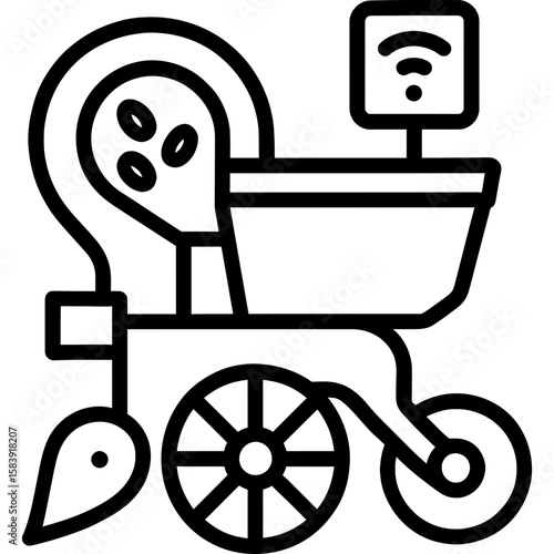 Precision seeder unit outline icon vector