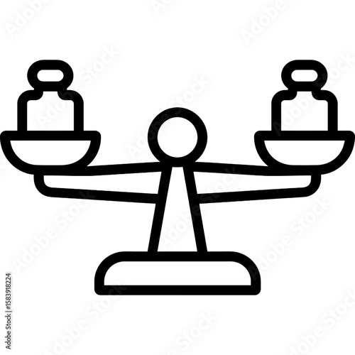 Balance scale toy outline icon vector