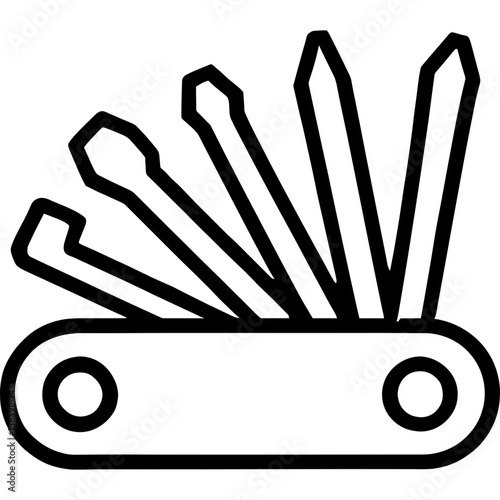 Bike multitool outline icon vector
