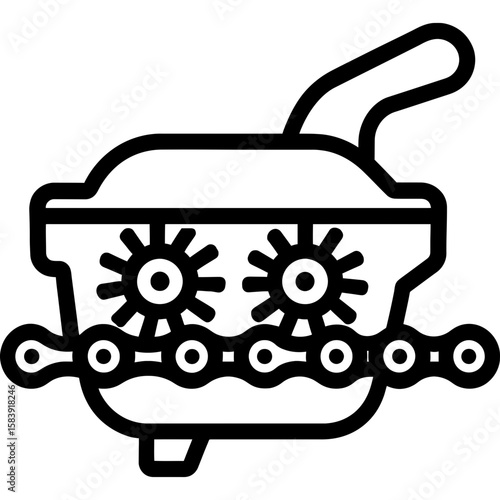 Bicycle chain cleaner outline icon vector