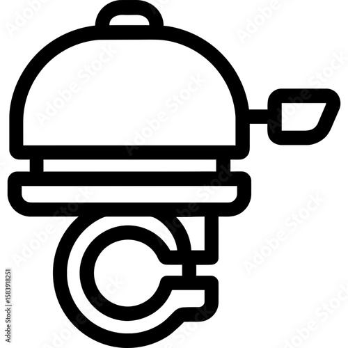 Bike bell outline icon vector