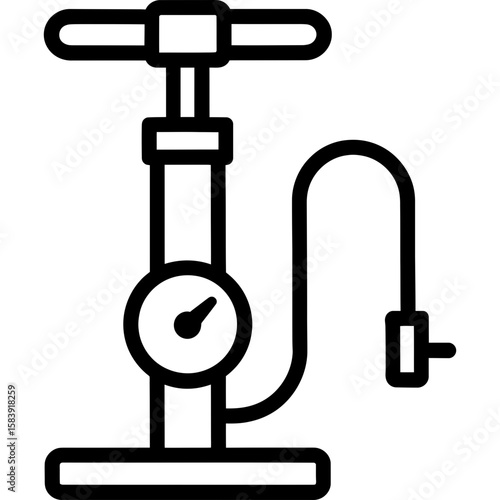 Bike pump outline icon vector