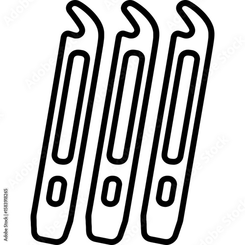 Bicycle tire levers outline icon vector