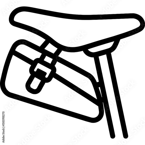 Bicycle saddle bag outline icon vector