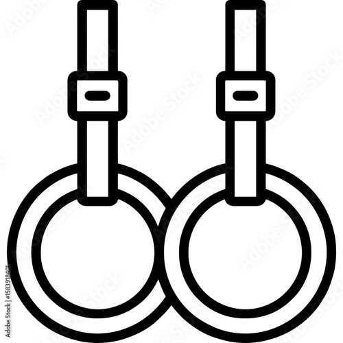 Gymnastic rings outline icon vector