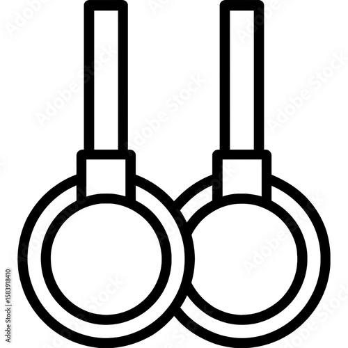 Gymnastics rings outline icon vector