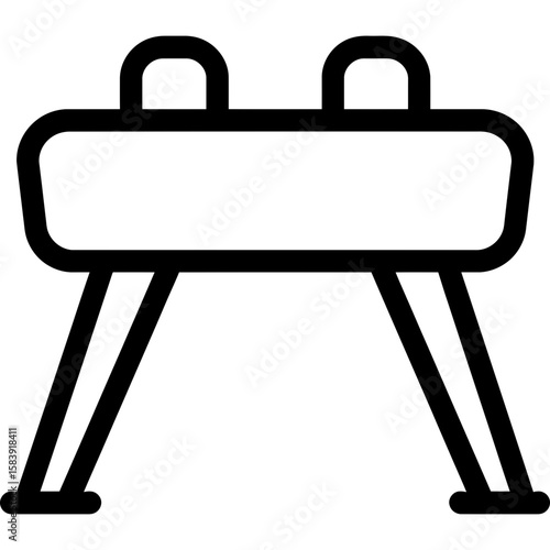 Pommel horse outline icon vector
