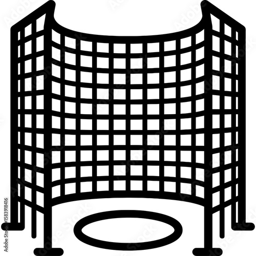 Hammer throw cage outline icon vector