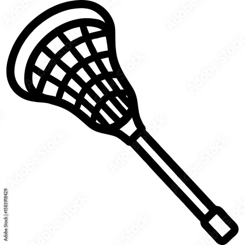 Lacrosse stick outline icon vector
