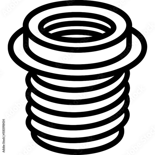 Threaded insert outline icon vector