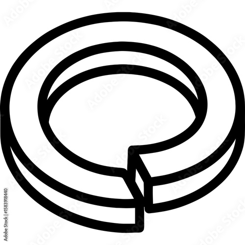 Lock washer outline icon vector