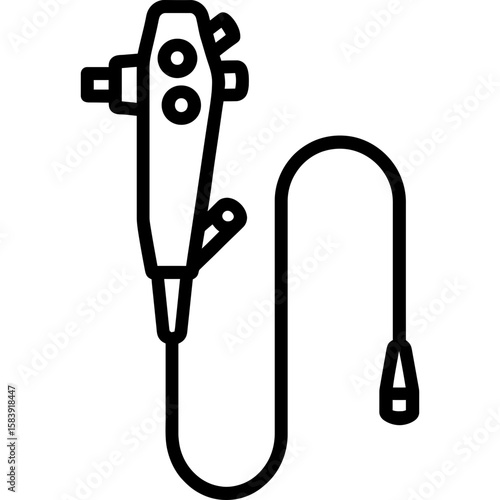 Medical colonoscope outline icon vector