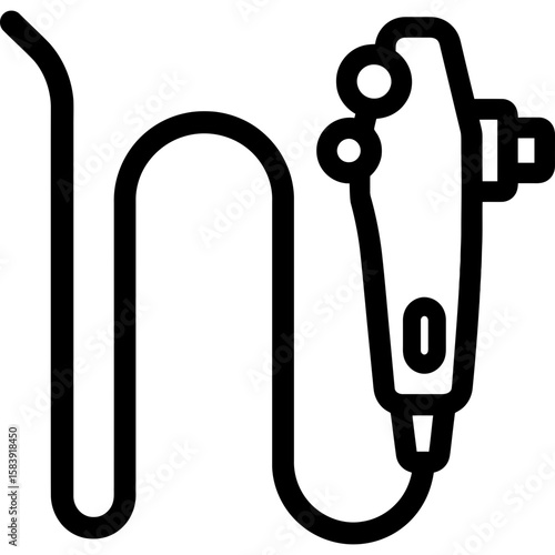 Medical colonoscope outline icon vector