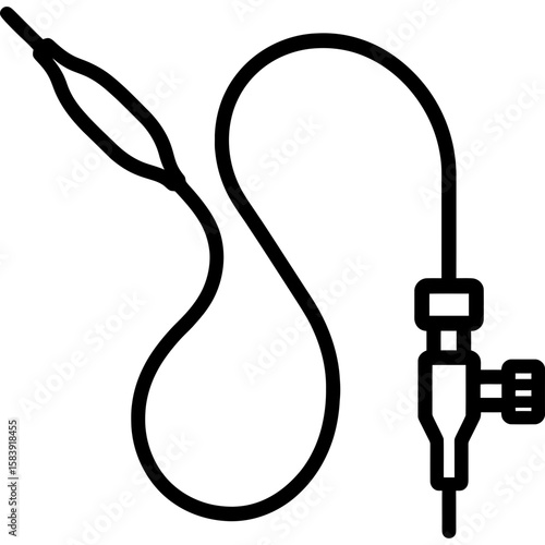 Cardiac catheter outline icon vector