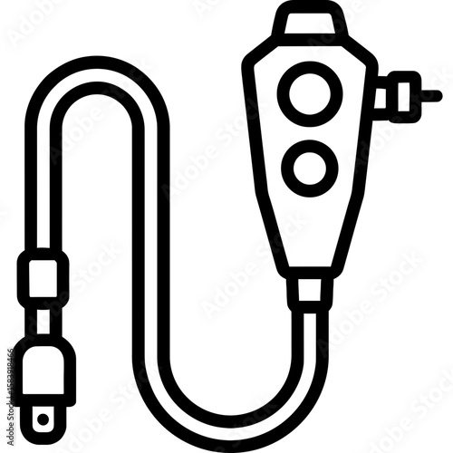 Medical endoscope outline icon vector